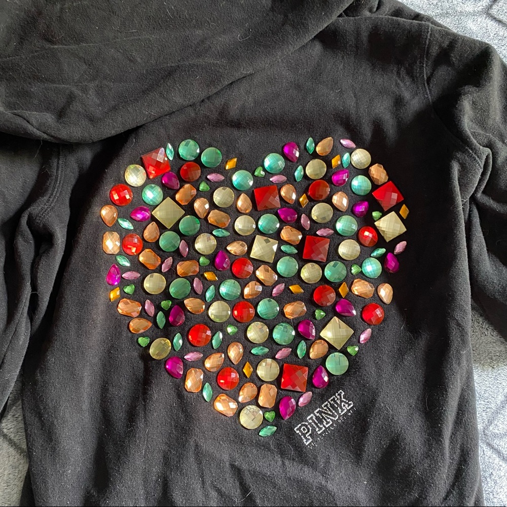 Victoria’s Secret PINK black hoodie jewels